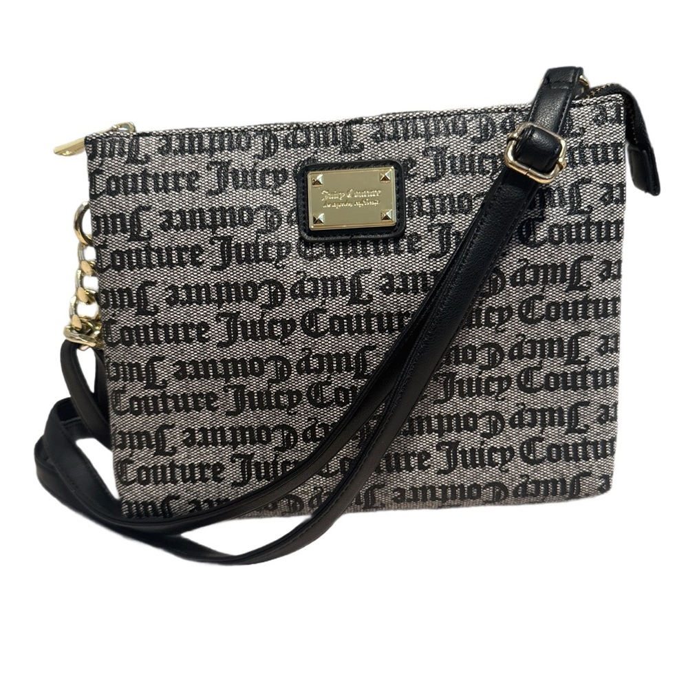 Juicy Couture Monogram Black and Gray Crossbody Bag Excellent Condition